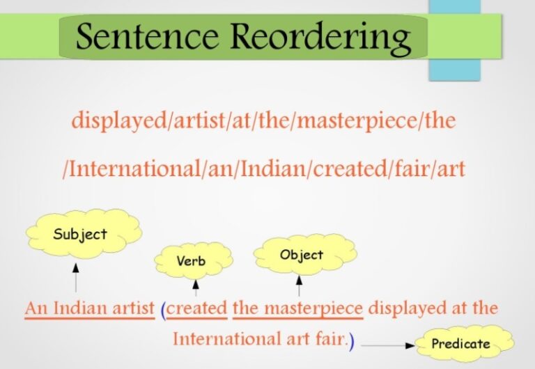 100+SENTENCE REORDERING QUESTIONS - Education World