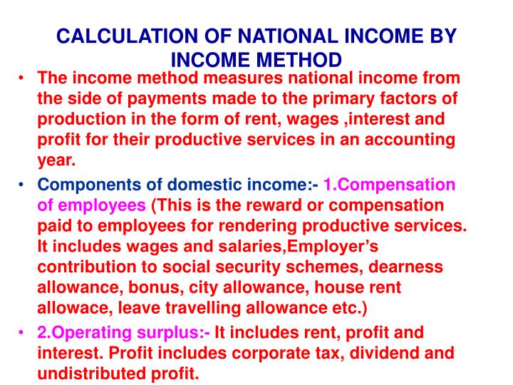 METHODS OF CALCULATING NATIONAL INCOME CLASS 12 Education World