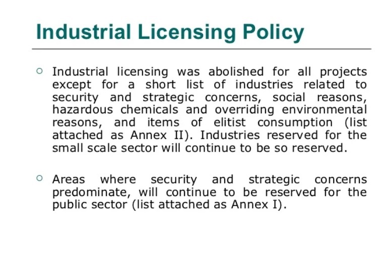 What Is Meant By Industrial Licensing Class 11