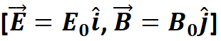 The electric and the magnetic field, associated with an e.m. wave, propagating along the +z-axis, can be represented by: -