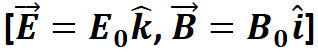 The electric and the magnetic field, associated with an e.m. wave, propagating along the +z-axis, can be represented by: -