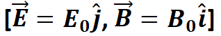 The electric and the magnetic field, associated with an e.m. wave, propagating along the +z-axis, can be represented by: -